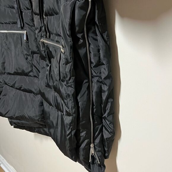 Sam Edelman Black High Fashion Over Sized Down Parka Coat Sz XS - Picture 3 of 6